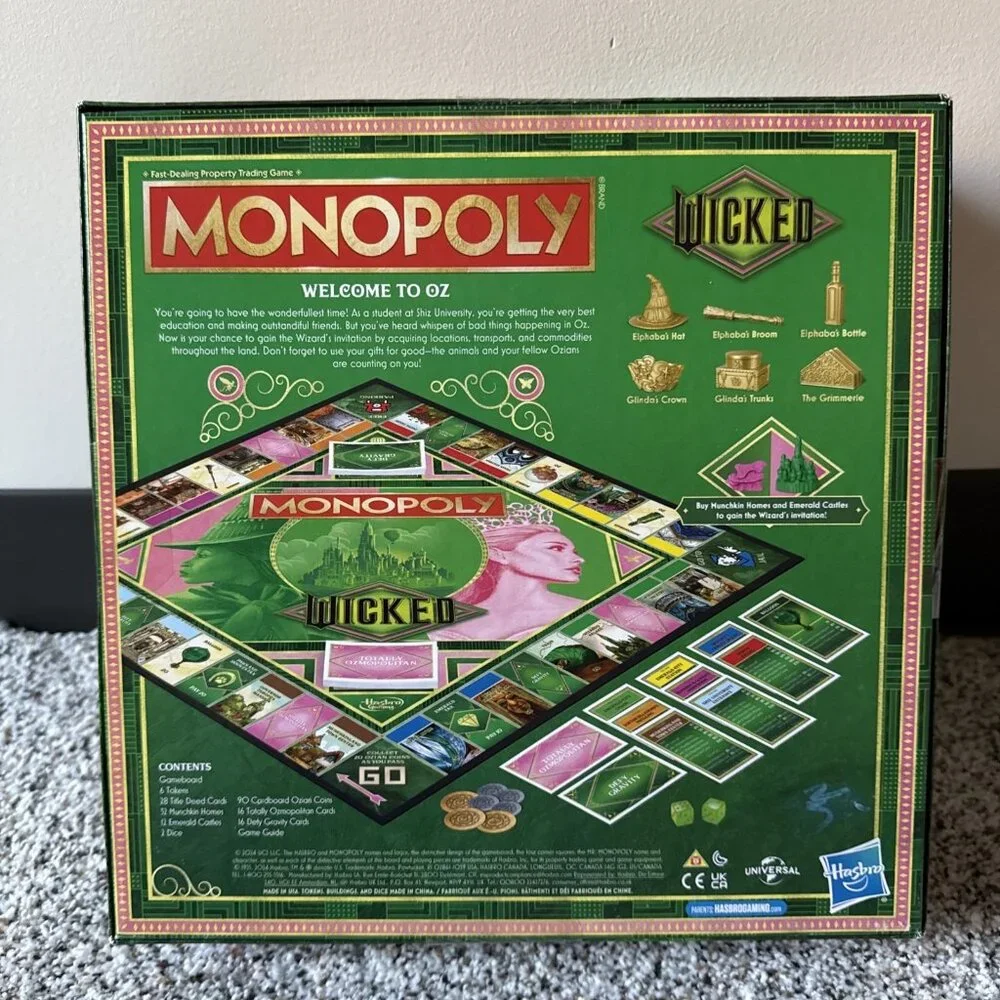 New Wicked Monopoly Game by Hasbro Gaming - Picture 2 of 7